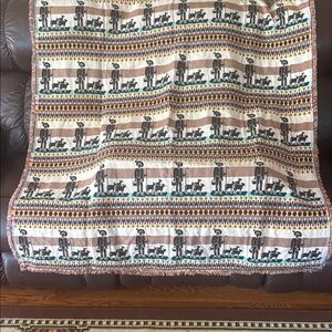 Vinyage Colorful Shepherd Motif Blanket